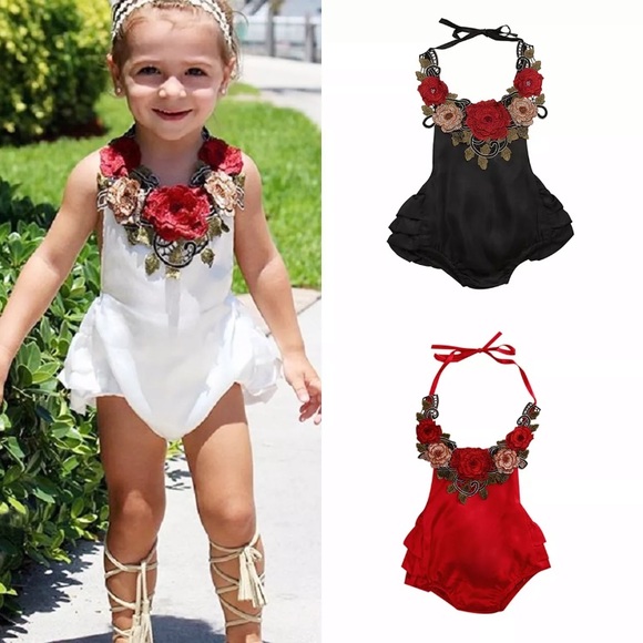 SOLD Babygirl silk romper - Picture 3 of 3